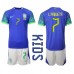 Billige Brasilien Lucas Paqueta #7 Børnetøj Udebanetrøje til baby VM 2022 Kortærmet (+ korte bukser)